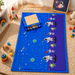 Space Explorer Kids Mat 3.5/6 Feet( Blue ) - Image 2
