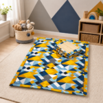 Korai Mat Yellow Geomatery Design ( 3.5/6 Feet ) - Image 2