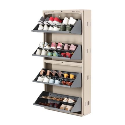 Upgrade your home with our 4 Door Double Decker Shoe Rack — stylish, spacious and durable. Perfect for keeping your footwear neatly organized while saving space.